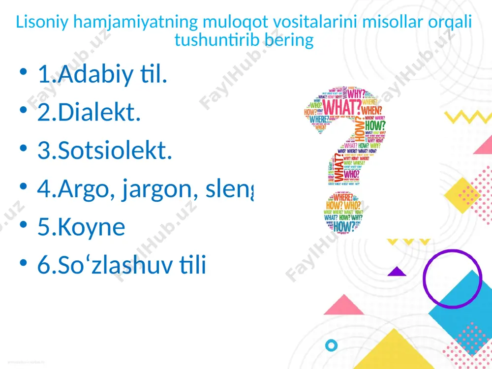 sotsiolingvistika mavzu variativlik turlari - Page 5