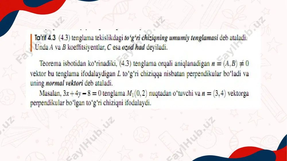 tekislikda to’g’ri chiziq tenglamalari - Page 4