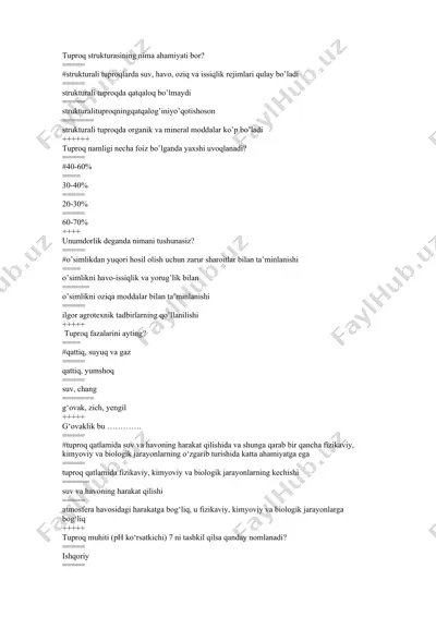 tuproq strukturasining ahamiyati — DOCX