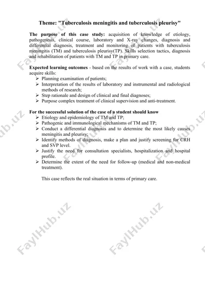 tuberculosis meningitis and tuberculosis pleurisy — DOCX