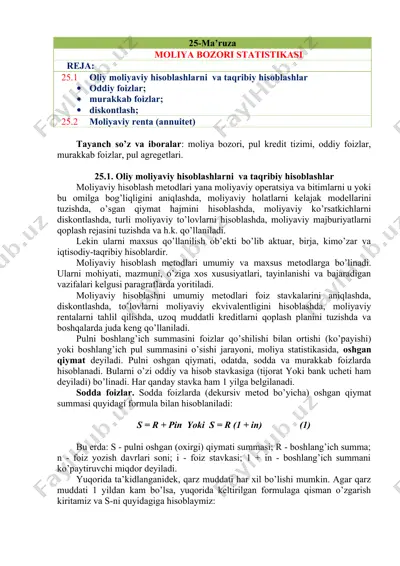 moliya bozori statistikasi — DOC