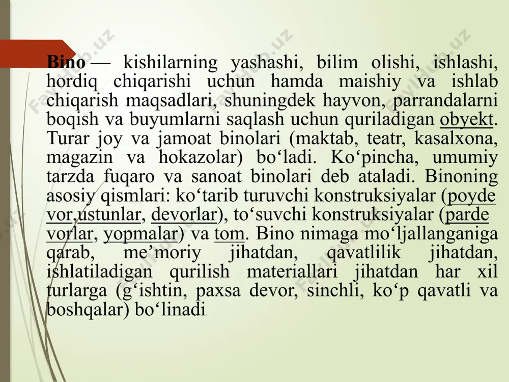fan: bino va inshootlar davlat kadastri - Page 5