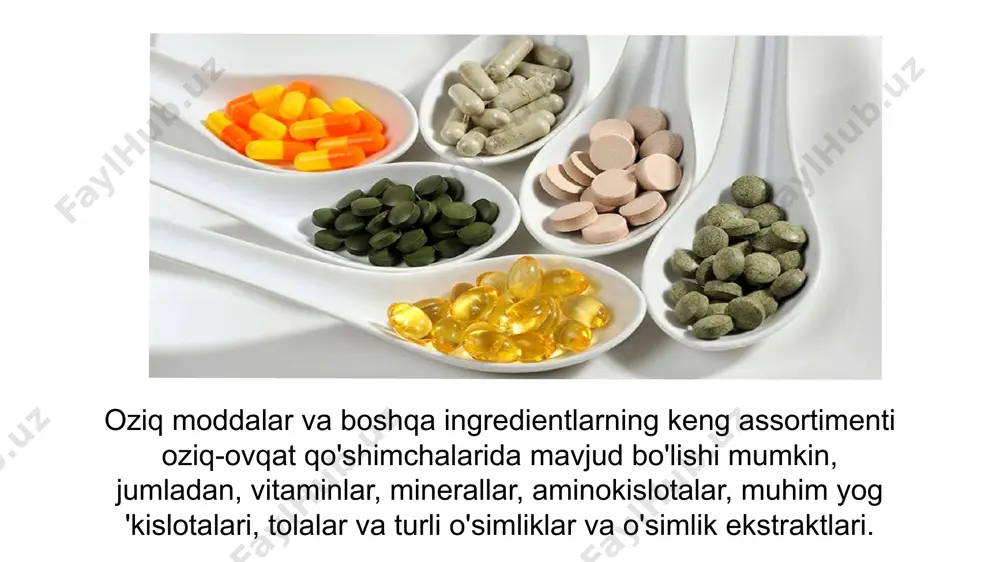 adi b. oksidlanishda ishtirok etmaydi c. mahsulotlardagi oksidlanish jarayonlarini sekinlashtiradi 6. mikrobial usulda antioksidantlar olishda gen manbai sifatida qaysi organizmlardan foydalaniladi ? a. mikroorganizmlar va hayvonlar b. mikroblar va o'simliklar c. o'simliklar, hayvonlar va mikroblar thanks image1.jpeg image2.jpeg image3.jpeg image4.jpeg image5.jpeg image6.jpeg image7.jpeg image8.jpeg image9.png image10.jpeg image11.jpeg image12.png