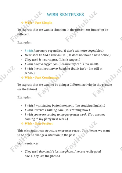 wish sentences — DOCX