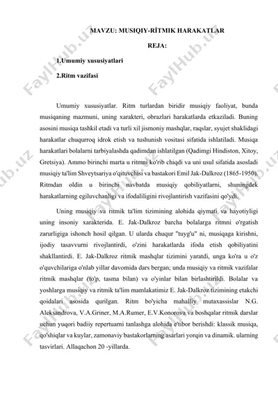 musiqa va ritmik ta'lim — DOCX