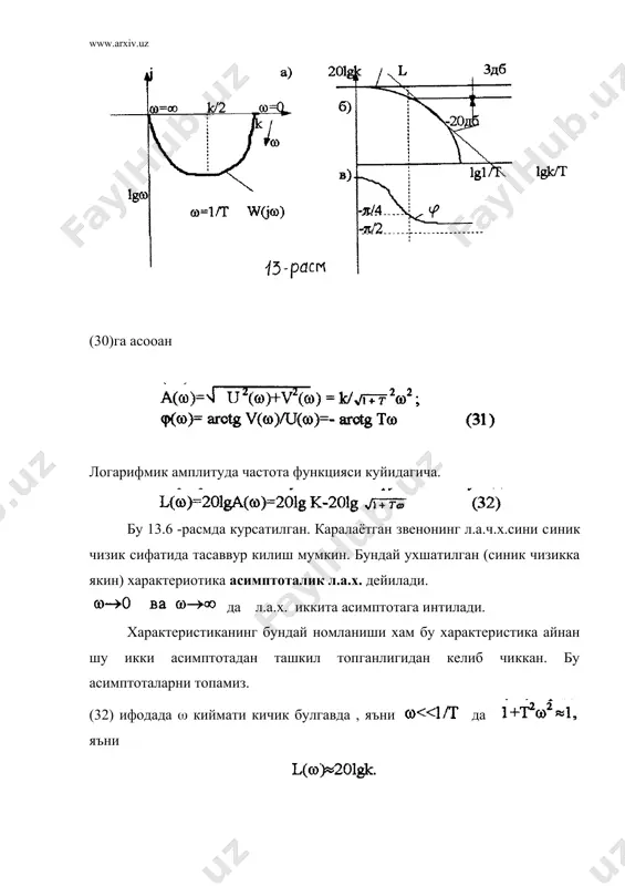 абснинг типик звенолари. 1- тартибли статик звено - Page 4