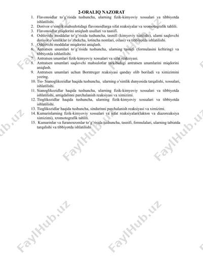oshlovchi moddalar va antratsen unumlari — DOCX