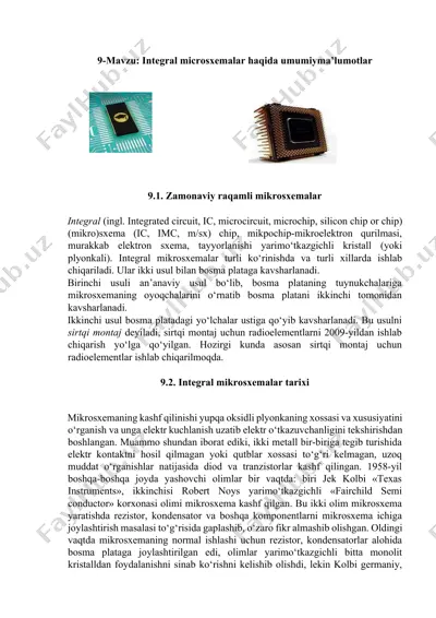 integral mikrosxemalar — DOCX