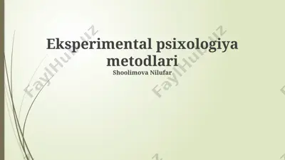 eksperimental psixologiya metodlari — PPTX