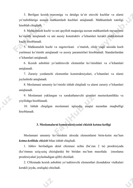alabga ko’ra bitta texnologik amal uchun xar xil murakablik, unumdorlik va qiymatga ega bo’lgan ikkita moslama loyixalangan bo’lishi mumkin. bunda bu variantlardan detalp tayyorlashni texnologik yoki tsex tannarxi bo’yicha solishtirilib, maqbuli aniqlanadi. adabiyotlar 1. islom karimov. o’zbekiston xxi asr bo’sag’asida. toshkent, o’zbekiston, 1997. 2. b.e.muhamedov metrologiya. texnologik ko’rsatkichlarini o’lchash usullari va asboblari toshkent, - o’qituvchi. 1991. 3. г.м.иванов, н.д.кузнецов, в.с.чистяков. теплотехнические измерения и приборы. м: энергоатомиздат. 1984. 4. в.с.чистяков. краткий справочник по теплотехническим измерениям. –м: энергоатомиздат. 1990. 5. н.д.кузнецов в.с.чистяков. сборник задач и вопросов по теплотехническим измерениям и приборам. . –м: энергоатомиздат. 1986. 6. гольцман в.а. приборы контроля и средств автоматизации тепловых процессов. м.: высшая школа. 1980. 7. shoyunusov sh.sh. issiqlik texnika o’lchovlari fanidan ma‘ruza matnlari. toshdtu. 2000. 8. shoyunusov sh.sh., raximdjanov r.t. issiqlik texnika o’lchovlari fanidan tajriba ishlari uchun-uslubiy qo’llanma. toshdtu. 1999. 9. рахимджанов р.т., шоюнусов ш.ш., алимов х.а. теплотехнические измерения. учебное пособие для бакалавров обучаюшихся по направлению «теплоэнергетика» …