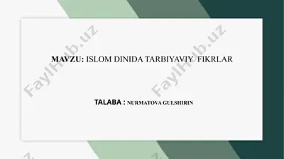 islom dini datarbiyaviy fikrlar — PPTX
