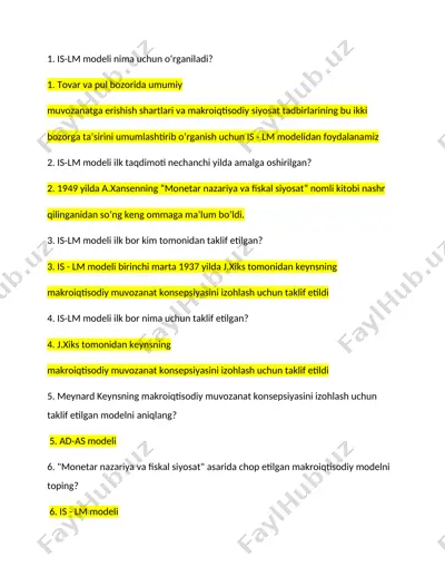 is-lm modeli — DOCX