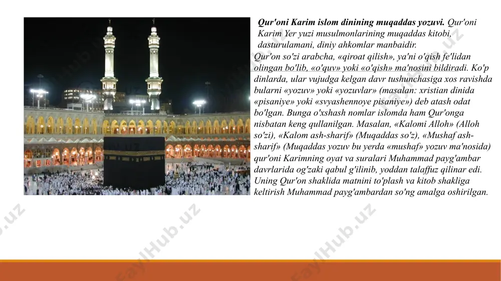n. uning amri, ahloqiy-marosimiy taqiqlari jinoiy va fuqarolik huquqi qonunlar bilan aynan ma'nolarda ishlatilgan, ya'ni diniy gunoh jinoiy va huquqiy gunohlardan farq qilmaydi. islom ta'limotida nimaiki halol deb hukm qilingan bo'lsa, bu narsa inson uchun foydali ekanligi, agar xarom deyilgan bo'lsa zararli ekanligi musulmon xalqlarining tarixiy tajribasi, turmush tarzida muhim ahamiyatga ega bo'ldi. islomning so'zsiz 5 ta ustuni "shahada" (guvohlik) kirishda muhokama qilganimizdek, ustunlardan birinchisi, allohning mavjudligini yagona va qonuniy xudo sifatida qabul qilish va unga bo'ysunishni taxmin qiladi.shunday qilib, shirkni inkor etish va xuddi shu tarzda muhammadning oxirgi payg'ambar ekanligini va unga ishonish kerakligini tan olish. namoz o'qish (namoz o'qish) qur'on bunga juda ta'sir qiladi va "kim o'zini namozdan mahrum qilsa, jannatdan mahrum bo'lishini" ta'minlaydi.. islom dini tarqala boshlagan davrda ibodat taxminan 30 martagacha o'qilgandan iborat edi. xudo, tarixchi mutaxassislarning ta'kidlashicha, sadoqatli izdoshlarini rozi qilish uchun ushbu seriyani 5 martaga tushirgan. 3. "zakot" (sadaqa berish) bu ishonchli shaxslar o'zlarining …