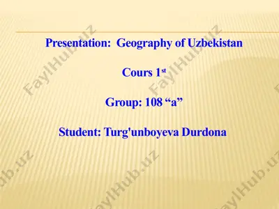 geography of uzbekistan — PPTX