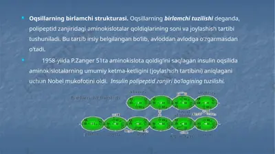 oqsillarning birlamchi strukturasi — PPTX