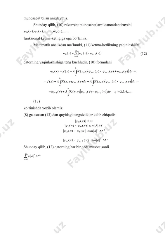 fredgol’mning ikkinchi tur integral tenglamarini ketma-ket yaqinlashish usulida yechish - Page 4