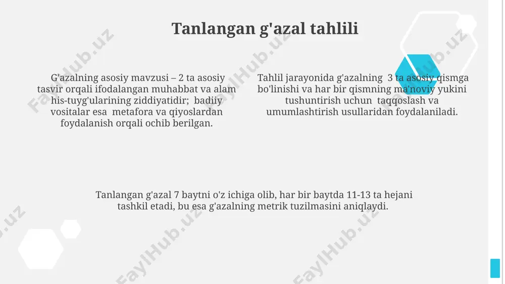 g'azal mezoni asosida taqdimot - Page 4