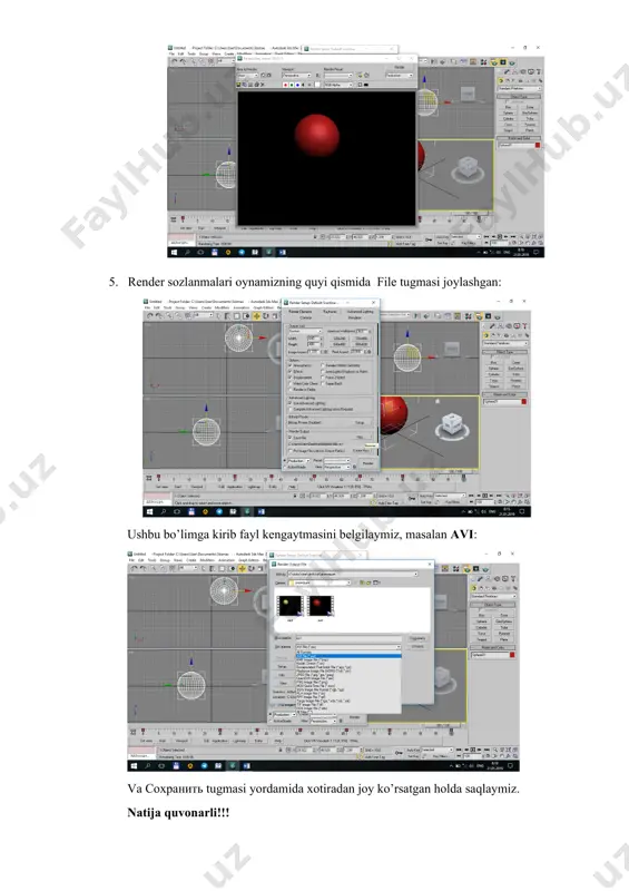 3ds max dasturida boshqaruv elementlari bilan ishlash - Page 3
