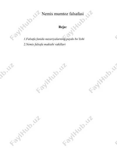 nemis mumtoz falsafasi — DOCX