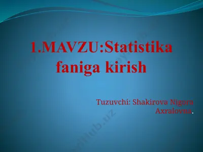 statistika fanining asosiy tushunchalari — PPTX