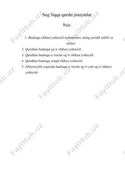 sog’liqqa qarshi jinoyatlar — DOC