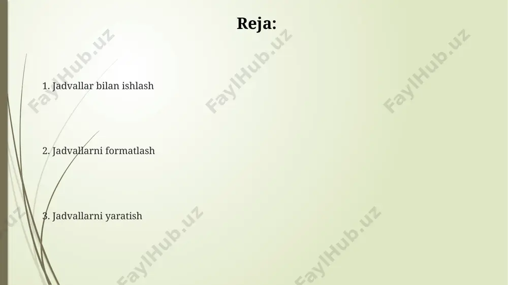 15 ta hujayradan foydalanishingiz mumkin. masalan, toshkentdagi 5 ta do'koning har biriga 3 ta mahsulot haqida ma'lumot joylashtirishingiz mumkin. jadval chegaralarini o'zgartirish, xujayralarni birlashtirish yoki bo'lish orqali, masalan, 2 ta hujayrani bittaga birlashtirib, sarlavhalarni kengroq qilish mumkin. bu word'ning 2007 dan keyingi versiyalarida oson bajariladi. murakkab jadvallarni yaratish murakkab jadvallarni yaratishda, masalan, 3 ustun va 5 qatorli jadval tuzishda, har bir hujayraga 100 belgidan oshmasligi kerak, aks holda matn o'qilishi qiyinlashadi, shuningdek, toshkent shahri statistikasi bo'yicha ma'lumotlarni joylashtirish mumkin. jadvalning murakkabligi 2 dan ortiq darajadagi sarlavhalar va 10 dan ortiq qatorlardan iborat bo'lsa, uni bir necha kichik jadvallarga bo'lish tavsiya etiladi, bu ma'lumotlarni, masalan, samarqand viloyati bo'yicha, tushunarliroq qilish uchun. microsoft word'da 2023-yilgi yangilanishlardan so'ng, murakkab jadvallarni yaratishda avtomatik formatlash imkoniyatlari qo'shildi, bu esa 7 ta turli xil jadval uslublarini taklif etadi va andijon viloyatining demografik ma'lumotlarini kiritishni osonlashtiradi. jadval formatlash imkoniyatlari jadval hujayralarining fon rangini 30 dan ortiq variantlardan …