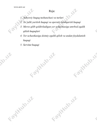 ashyoviy huquqlar — DOC