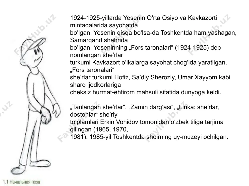 (1607),'afinalik timon' (1608) fojialari dunyoga keldi. adib ijodining uchinchi davri 1609-1612 yillarni o'z ichiga oladi.bu davrda u tragikomediyalar yozadi: 'simbelin' (1609), 'qish ertagi' (1610), 'bo'ron' (1612). umrinig so'nggi yillarida vilyam shekspir londonni tark etib ona shahriga qaytadi va 1616 yilda aynan tug'ilgan kuni - 23 aprelda vafot etadi. shekspir ijodidan… 27-sonet uyimga qaytaman charchab, xuddi mast, charchoqlarim olib ketsin deb kecha - ammo,tan uxlaydi-yu, fikr uxlamas, bari bir u orom topmas tonggacha. yana xayol seni ketadi izlab, yana xayol uchar sen tomon ilhaq - yana uyqu bilmas toliqqan ko'zlar, zulmatga tikilar so'qirday befarq. qalbim ko'zi bilan ko'raman seni, o, bu ko'z o'zgani ko'rgisi kelmas. jamoling yoritar bu dam qalbimni, bunday dam o'lim ham battollik qilmas. hayot ikkimizga bermas farog'at, kecha-kunduz fikr topolmas rohat. shekspir ijodidan…66 – sonnet men o'lim tilarman, rohatbaxsh o'lim, ne qilay, ko'nmasam ortiq xo'rlikka. siz tomon cho'zilmas tilanib qo'lim, boshimni egmasman endi ko'rlikka. ne qilay, pastkashlik yuksalsa …