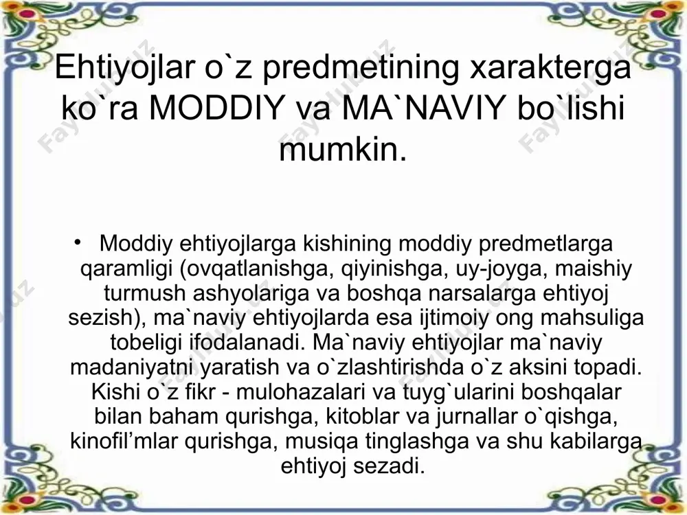 ehtiyoj va ularning turlari - Page 5