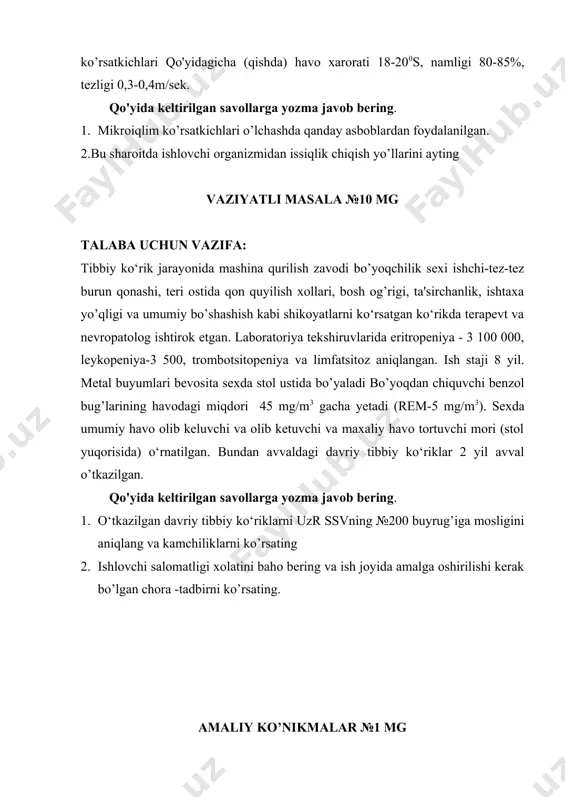 uchun vazifa: jarima solish uchun qanday hisobot xujjatlarni rasmiylashtirish ketma ketligini ko‘rsating.