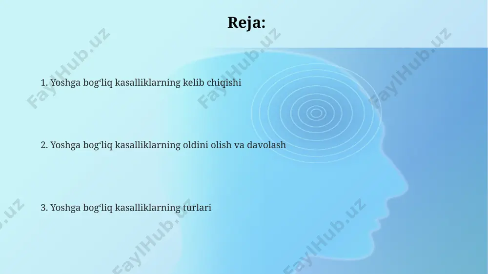 amlarda uchrab, o'qish va yaqin masofadagi narsalarni aniq ko'rish qobiliyatini pasaytiradi, shuning uchun ko'zoynak yoki kontakt linzalardan foydalanish kerak bo'ladi. ko'rish qobiliyatining pasayishiga olib keladigan katarakta kasalligi 65 yoshdan oshgan aholining 50% dan ko'prog'ida uchraydi va dunyo bo'ylab, xususan, janubi-sharqiy osiyo mamlakatlarida keng tarqalgan. osteoporoz osteoporoz dunyo bo'ylab 200 milliondan ortiq odamga ta'sir qiladi va aqshda yiliga 2 million suyak sinishiga olib keladi, bu esa katta iqtisodiy yukni keltirib chiqaradi. osteoporozni oldini olish va davolash uchun kaltsiy va d vitamini kabi muhim ozuqaviy moddalarni iste'mol qilish, muntazam jismoniy mashqlar bilan shug'ullanish va shifokor tavsiyasiga binoan dorilarni qabul qilish muhimdir, ayniqsa, osiyo mamlakatlarida bu muammo juda dolzarb. osteoporozda suyak mineral zichligi (smz) t-ball ko'rsatkichiga ko'ra -2,5 dan past bo'ladi va bu suyakning mo'rtlashishiga va sinish xavfini oshirishiga olib keladi. ko'pgina holatlarda, 50 yoshdan oshgan ayollarda tez-tez uchraydi. immunitet tizimining zaiflashishi immunitet tizimining qarish bilan bog'liq zaiflashishi natijasida 65 yoshdan oshgan keksalarda …