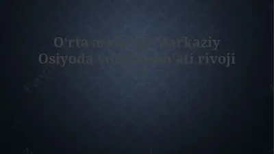 markaziy osiyoda voizlik san'ati rivoji — PPTX