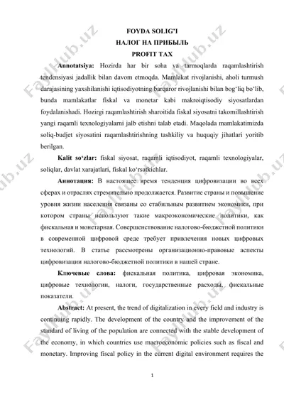 foyda solig’i — DOCX