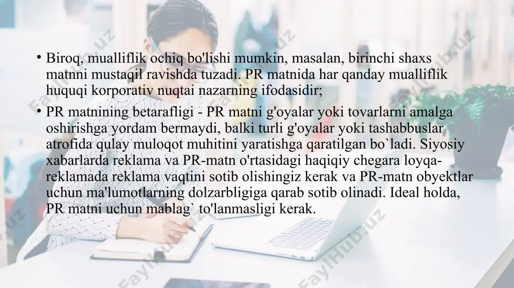 public relations matnlarining tavsifi - Page 4