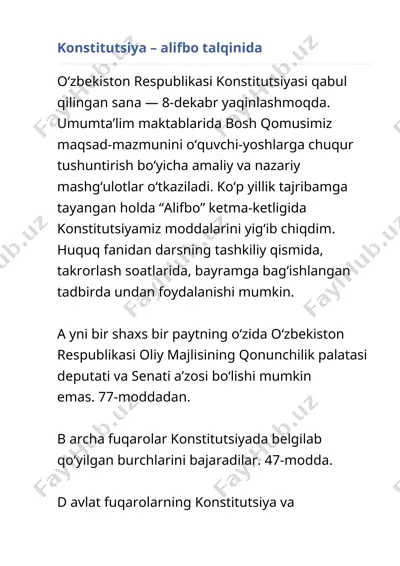 o‘zbekiston respublikasi konstitutsiyasi — DOCX