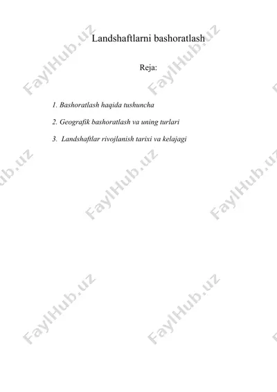 landshaftlarni bashoratlash — DOC