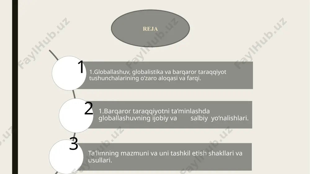 dunyoni tushunishga nisbatan geotsentrik yondashuvlar geliotsentrik yondashuvlarga o‘rin bo‘shatdi, insoniyat esa, nihoyat, kun va tunning almashishini to‘g‘ri talqin qilishga muvaffaq bo‘ldi. * xvii asr boshlariga kelib sharq va g‘arb savdogarlari ulkan hududlarni o‘zlashtirdilar va deyarli butun dunyo bo‘ylab joylashdilar. shu tariqa ular insoniyat tarixida birinchi bo‘lib yagona global iqtisodiy va siyosiy tizimning zaruriy asoslarini yaratdilar va mazkur tizim shakllanishi uchun zamin hozirladilar. * shunday qilib, xv-xvi asrlarda yuz bergan buyuk geografik kashfiyotlar jahon tarixining rivojlanish jarayonida tub burilish yasadi va evropa siyosatining keskin, misli ko‘rilmagan darajada kengayishiga olib keldi. globallashuvning serqirraligi globallashuvning serqirraligi. dunyo miqyosidagi tahdidlar va globallashuv jarayonlarini aholining keng qatlamlari anglab etishi, shuningdek jahon hamjamiyati va unga mos keluvchi qadriyatlarga munosabat, madaniyat, turmush tarzining shakllanishi gldoballashuv serqirraligi bosqichiga xos xususiyat hisoblanadi. 1970-yillardan globallashuv o‘z rivojlanishining yangi bosqichiga ko‘tarildi va serqirra tus oldi. ayni shu davrda axborot-texnologiya inqilobining rivojlanishi jadallashdi, mif, din, falsafa, fan, ekologiya bilan bir qatorda global …