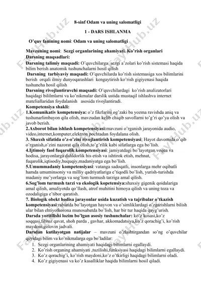 odam va uning salomatligi — DOCX