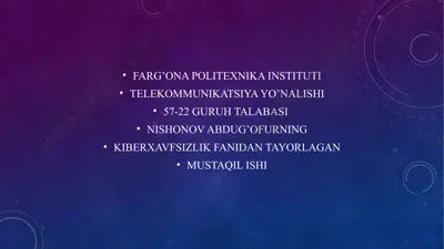 elektron pochtadagi phishing hujumlaridan himoya — PPTX
