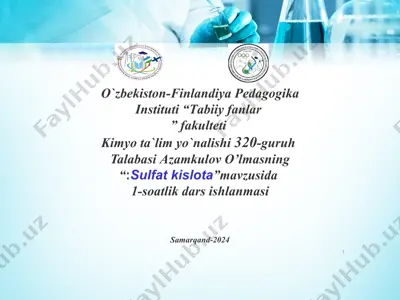 kimyota`limyo`nalishi320-guruh talabasiazamkulovo’lmas — PPTX