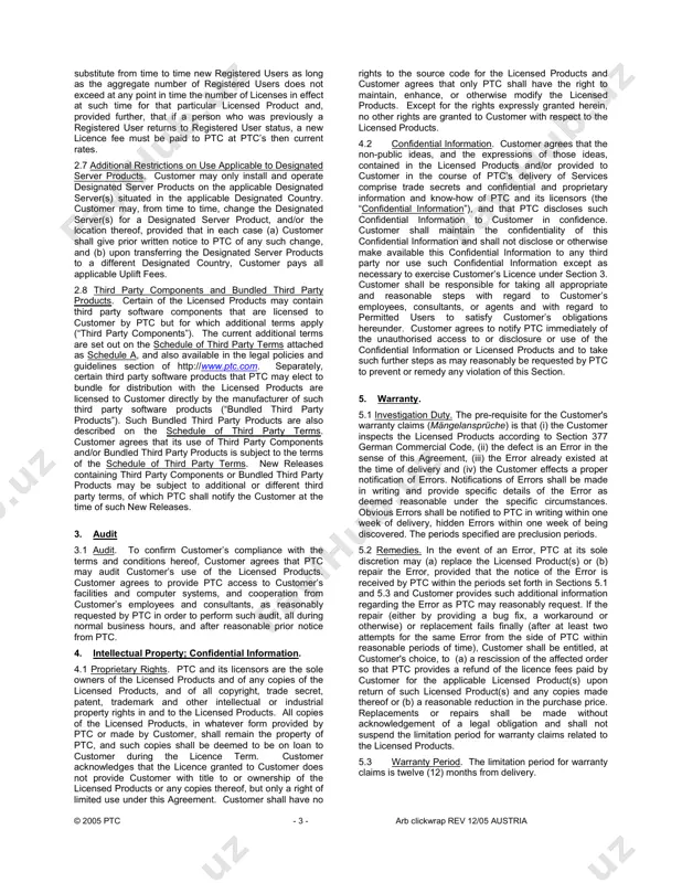 new releases provided to customer by ptc pursuant to maintenance services purchased by customer and (iii) any computer software provided to customer in the course ptc’s delivery of training services. 1.14. “maintenance services” means the provision of new releases and, depending on the level of maintenance services ordered, may also include telephone support, web-based support tools, and correction of errors. 1.15. “new release” means a modified or enhanced version of a licensed product that is designated by ptc as a new release of that product and that ptc makes generally available to its maintenance services customers. 1.16. “permitted user” means an individual who is authorised by customer to use the licensed products (being either concurrent user products or registered user products), such use to be solely in accordance with the terms and conditions hereof. permitted users are limited to customer's employees, consultants, subcontractors, suppliers, business partners and customers who (i) …