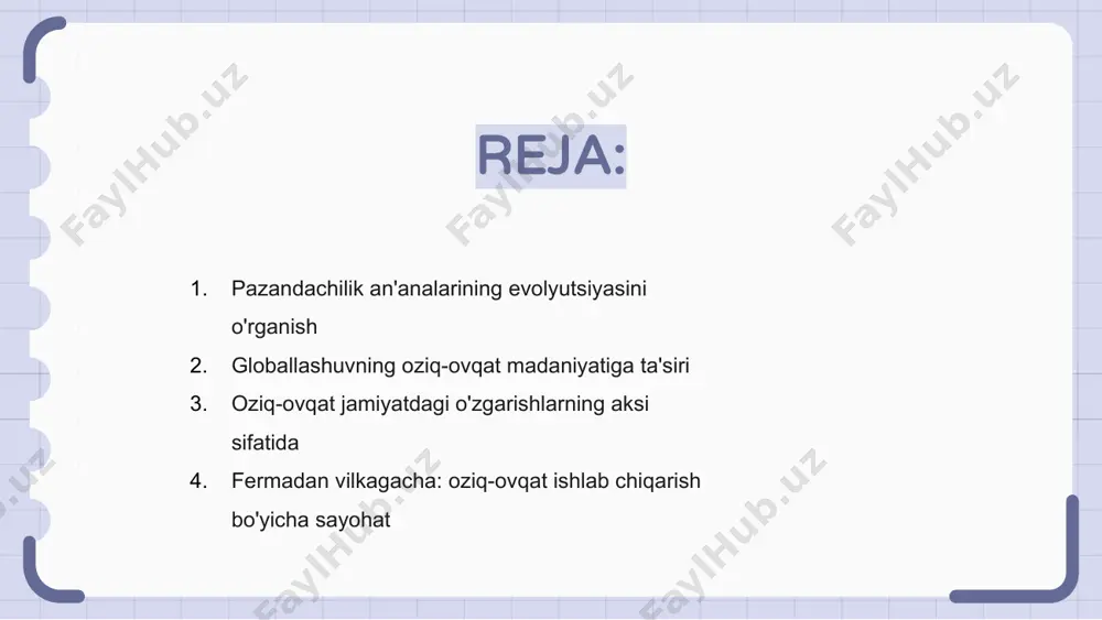 oziq-ovqat orqali moddiy madaniyatdagi o'zgarishlarni tahlil qilish orqali biz turli jamiyatlarning qadriyatlari va e'tiqodlari haqida chuqur tushunchalarni ochishimiz mumkin. qishloq xo'jaligi inqilobidan globallashuvning yuksalishigacha, biz ishlab chiqarish, iste'mol qilish va oziq-ovqat haqida fikrlash tarzimiz doimiy ravishda rivojlanib bordi. oziq-ovqat madaniyatidagi bu o'zgarishlar jamiyat, iqtisodiyot va texnologiyadagi kengroq o'zgarishlarni aks ettiradi. oziq-ovqatlarni jamiyatdagi o'zgarishlarning aksi sifatida o'rganish bizga oshpazlik an'analari, ovqatlanish imtiyozlari va ovqatlanish amaliyoti atrofimizdagi dunyo tomonidan qanday shakllantirilgan va shakllanganligini tushunishga imkon beradi. bu insoniyat madaniyatining dinamik tabiatiga kuchli ob'ektivdir. fermadan vilkagacha: oziq-ovqat ishlab chiqarish bo'yicha sayohat oziq-ovqat orqali moddiy madaniyatdagi o'zgarishlar ishlab chiqarish usullari, tarqatish tarmoqlari va iste'mol shakllaridagi o'zgarishlarni aks ettiradi. fermadan vilkagacha oziq-ovqat ishlab chiqarish qayta ishlash va qadoqlashning turli bosqichlaridan o'tadi. oziq-ovqat ishlab chiqarish bo'ylab sayohat texnologiya, globallashuv va barqarorlikning oziq-ovqat sanoatiga ta'sirini ta'kidlaydi. qishloq xo'jaligi texnikasi, transport tizimlari va qadoqlash materiallaridagi innovatsiyalar ovqatlanish tarzimizni shakllantiradi. fermadan fermagacha bo'lgan sayohatni o'rganish jamoalar, iqtisodlar va atrof-muhitning …