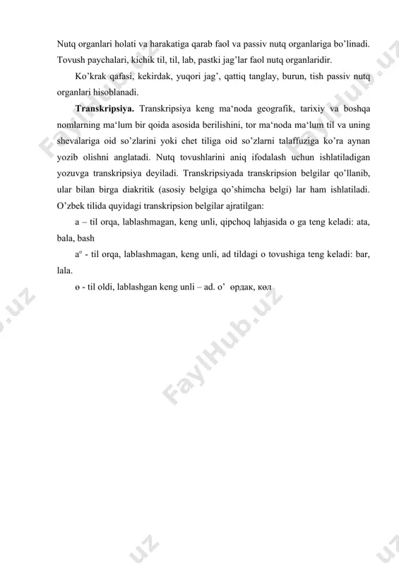 nutq tovushlarining bioasoslari. akustika. transkripsiya - Page 3
