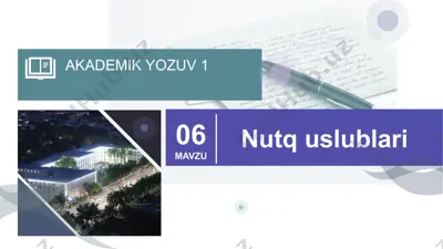 akademik yozuv 1: nutq uslublari — PPTX