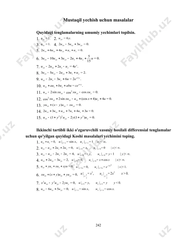 ( ) ( = ) , ( 2 1 y x y x u y y + ) ( 1 x y ) ( 2 y y y 0 = xyy u ) ( ) ( ) ( = ) , ( 1 x x y y y x u y y j + + y x u u 3 = 2 - ) , ( = ) , ( , 3 3 = , 2 3 = h x h x v y x u y x y x + - 0 = 12 h v ) ( = ) , ( x y h x v y x u u 3 = 2 - ) 2 (3 = ) , ( y x y x u - y g b a va , , 0 ¹ ab 0 = u u u y x × + × + …