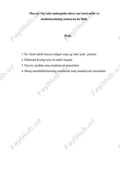 xalq og‘zaki ijodi janrlari — DOC