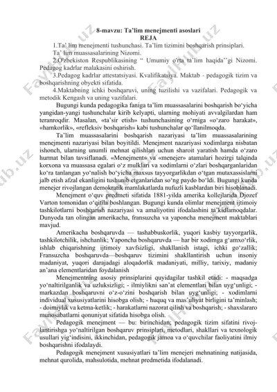ta'lim menejmenti asoslari — DOCX