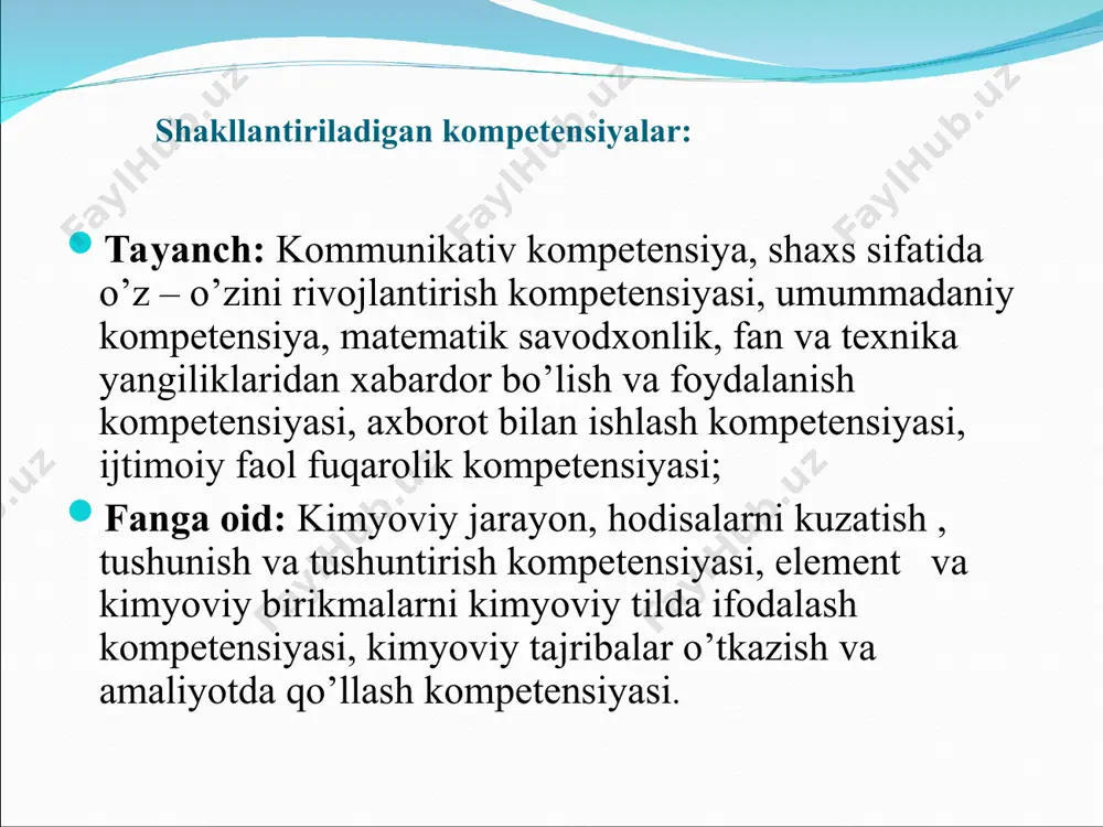 , zichligi 7874 kg/m3; izotop soni 4(54,56,57,58); havoda qizdirilganda temir kuyindisini hosil qiladi: 3fe + 2o2 = fe3o4 yoki feo * fe2o3 temir qizdirilganda xlor, oltingugurt, uglerod, azot bilan reaksiyaga kirishadi: 2fe + n2 = 2fen temir (il)-nitrid fe + s = fes temir (il)-sulfid 3fe + c = fe3c temir karbid 2fe + 3cl2 = 2fecl3 temir (iii)-xlorid temirning ishlatilishi temir boshqa metallar orasida inson uchun eng katta ahamiyatga ega metalldir. zamonaviy texnikaning barcha sohalari temir va uning qotishmalari bilan chambarchas bog'liq. amaliyotda toza temirdan kamroq, lekin uning qotishmalari bo'lib hisoblanadigan - po'lat va cho'yandan juda keng miqyosda foydalaniladi. ularning ahamiyati shu darajada kattaki, ular alohida - qora metallar deb, boshqa metallardan ajratilgan. temir biologik jihatdan eng muhim elementlardan hisoblanadi temirning biologik ahamiyati temir biologik jihatdan eng muhim elementlardan hisoblanadi. qon tarkibidagi eritrosidlarning asosini temir ioni va globin oqsili tashkil etadi,gemoglobinning bir molekulasida to’rtta fe+2 ioni bo’ladi.o’simliklarda temir yetishmasligidan …