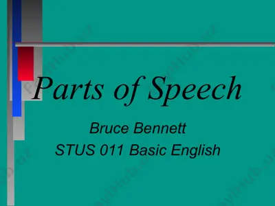 parts of speech — PPT