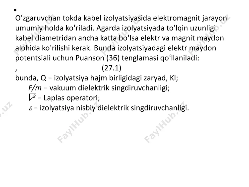 shgan joylardagi kabel simlarining burilishi; v – shikastlangan kabel yotqazilgan trassa. ma’lumotlarni qo‘shimcha tarzda berilgan adabiyotlardan foydalangan holda mustaqil o‘zlashtiring image1.png image2.png image3.png image4.png image5.png image6.png image7.png image8.png image9.png image10.png image11.emf 2 1 3 a) t b) н с d issiqlik trassasi muftа металли қувурдан ўтказилган кабел 0,8 м v) /docprops/thumbnail.jpeg